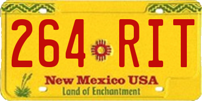 NM license plate 264RIT