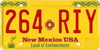 NM license plate 264RIY