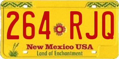 NM license plate 264RJQ