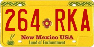 NM license plate 264RKA