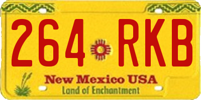 NM license plate 264RKB