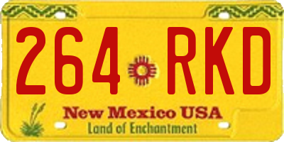 NM license plate 264RKD