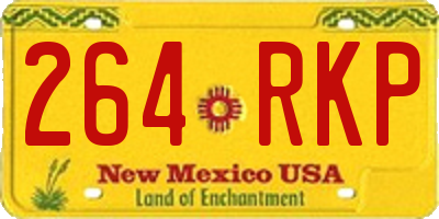 NM license plate 264RKP