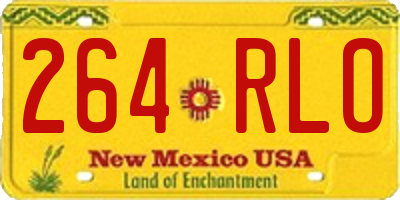 NM license plate 264RLO