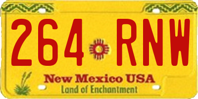 NM license plate 264RNW