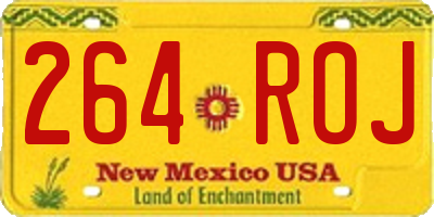 NM license plate 264ROJ