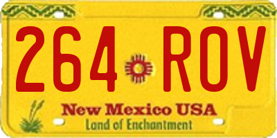 NM license plate 264ROV