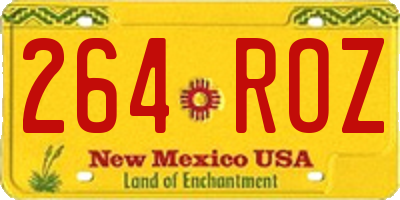 NM license plate 264ROZ