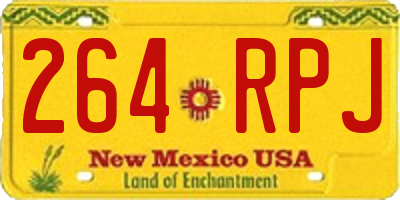 NM license plate 264RPJ