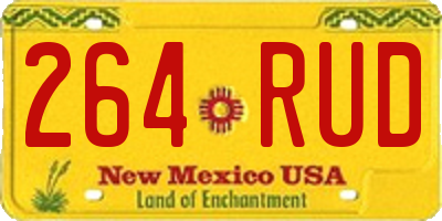 NM license plate 264RUD