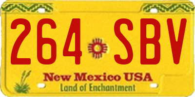 NM license plate 264SBV