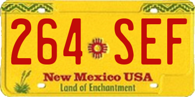 NM license plate 264SEF