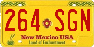 NM license plate 264SGN