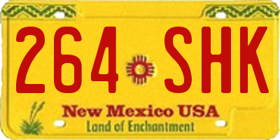 NM license plate 264SHK