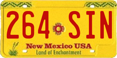 NM license plate 264SIN
