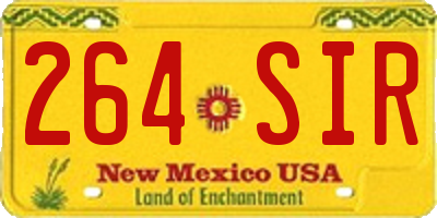 NM license plate 264SIR