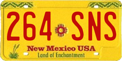 NM license plate 264SNS