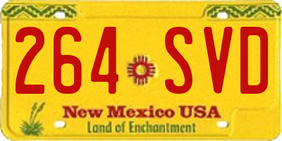 NM license plate 264SVD