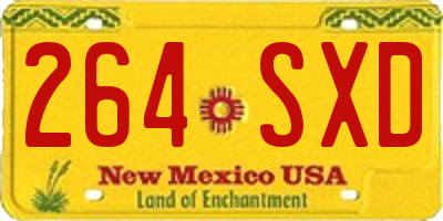 NM license plate 264SXD