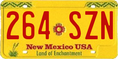 NM license plate 264SZN