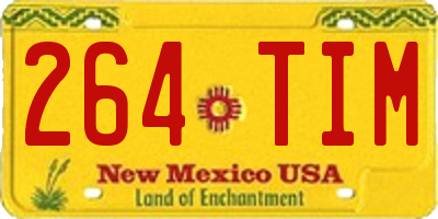 NM license plate 264TIM