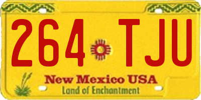 NM license plate 264TJU