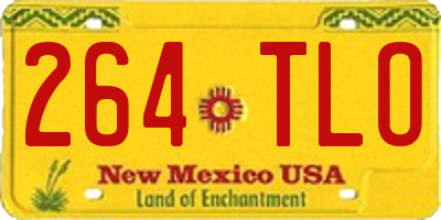 NM license plate 264TLO