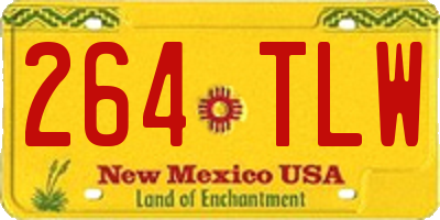 NM license plate 264TLW