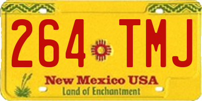 NM license plate 264TMJ