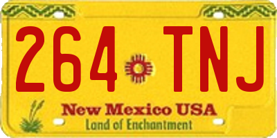 NM license plate 264TNJ