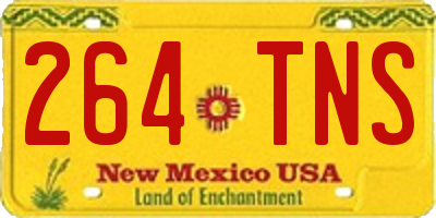 NM license plate 264TNS