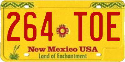 NM license plate 264TOE