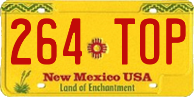 NM license plate 264TOP