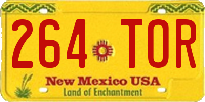 NM license plate 264TOR