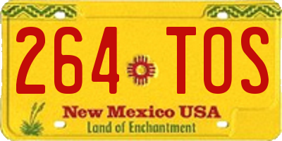 NM license plate 264TOS