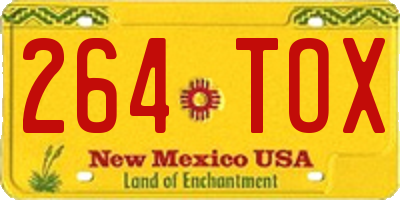 NM license plate 264TOX