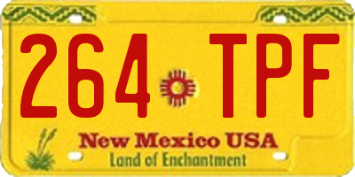 NM license plate 264TPF