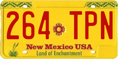 NM license plate 264TPN
