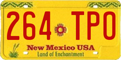 NM license plate 264TPO