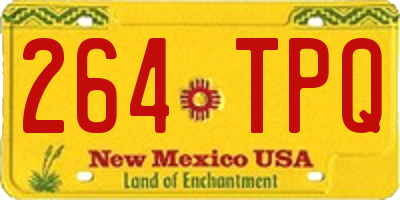 NM license plate 264TPQ