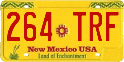 NM license plate 264TRF