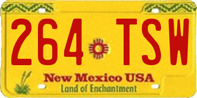 NM license plate 264TSW