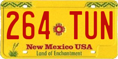 NM license plate 264TUN