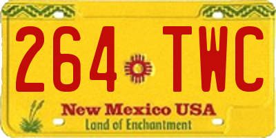 NM license plate 264TWC