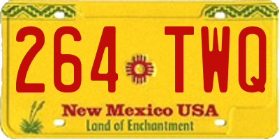NM license plate 264TWQ