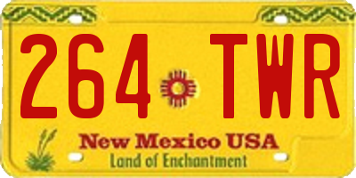 NM license plate 264TWR