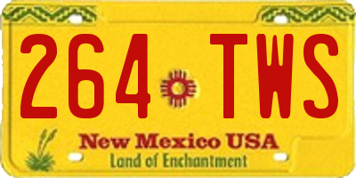 NM license plate 264TWS