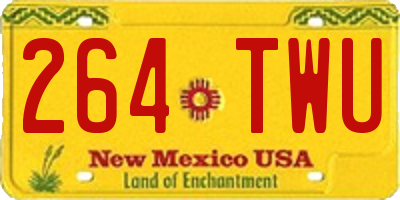 NM license plate 264TWU