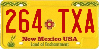 NM license plate 264TXA