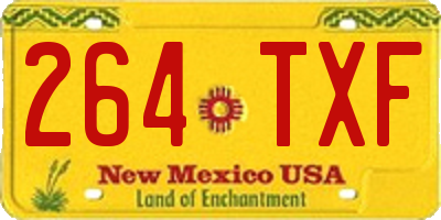 NM license plate 264TXF